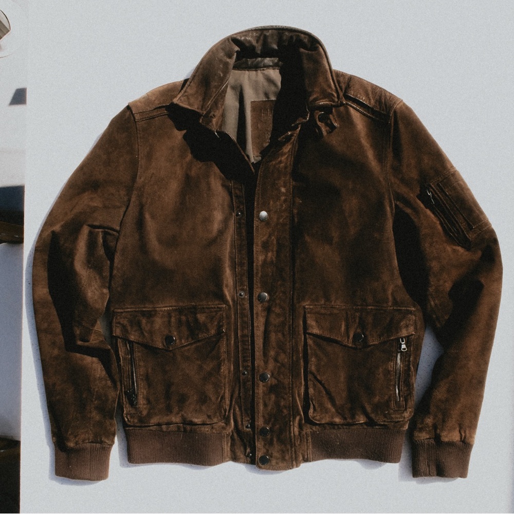 Mango suede bomber jacket